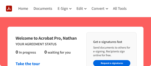 Adobe Sign Navigation